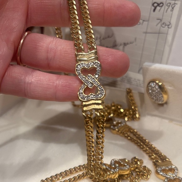 Fifth Avenue Collection Gold and Silver Necklace Romance Chain & Earrings - Picture 3 of 8